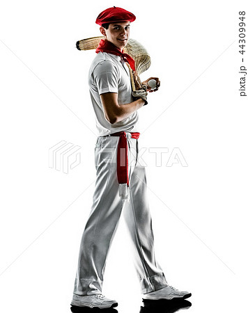 Jai alai Basque pelota Cesta Punta player man isolated silhouet 44309948