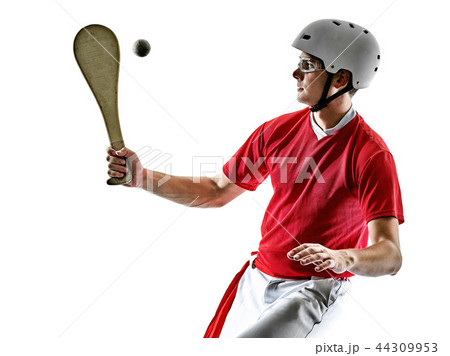Jai alai Basque pelota Cesta Punta  Pala player man isolated si 44309953