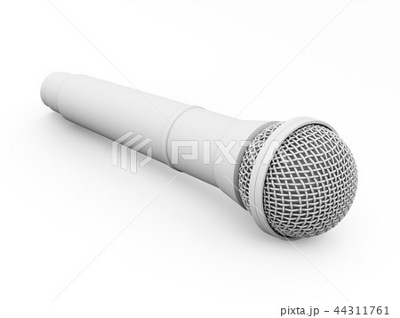 3d rendering white microphone isolated 44311761