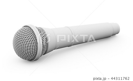 3d rendering white microphone isolated 44311762