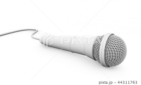 3d rendering white microphone isolated 44311763