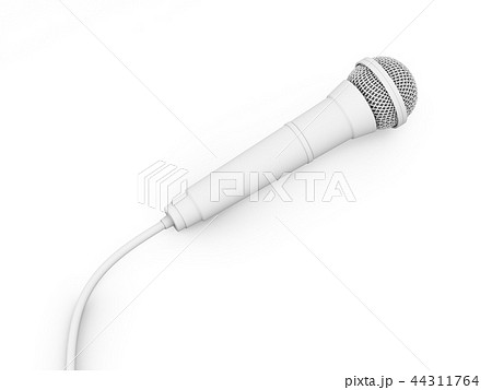 3d rendering white microphone isolated 44311764