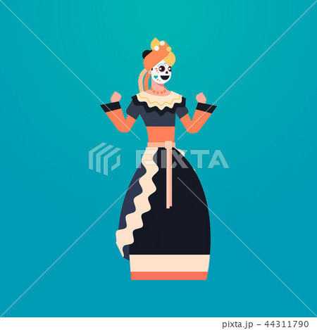 day of dead traditional mexican halloween woman wearing traditional clothes skeleton mask dia de los day of dead traditional mexican halloween woman wearing traditional clothes skeleton mask dia de los 44311790
