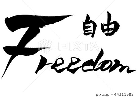 筆文字 Freedom 自由のイラスト素材