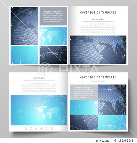 The minimalistic vector illustration of the editable layout of two covers templates for square The minimalistic vector illustration of the editable layout of two covers templates for square 44314151