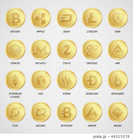Cryptocurrency Logo Business Money Bitcoin Vector 44315376
