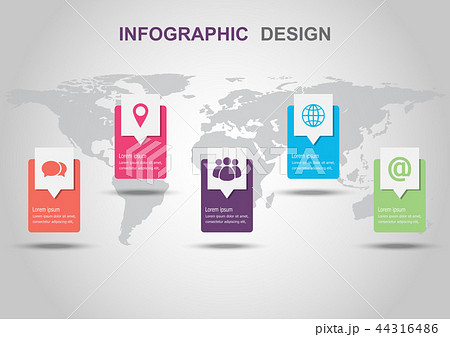 infographic design template with shadowのイラスト素材 44316486 pixta