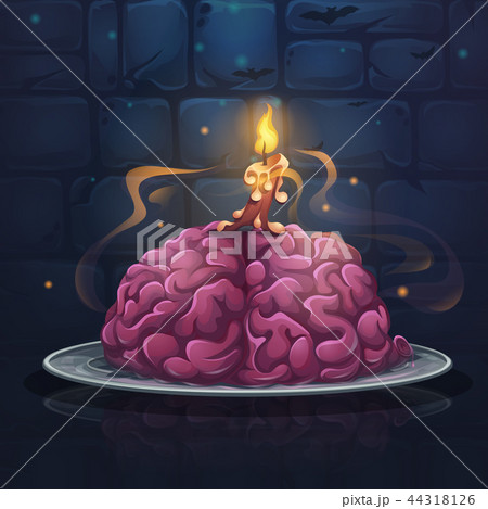 Vector illustration - brains on the plate Vector illustration - brains on the plate 44318126