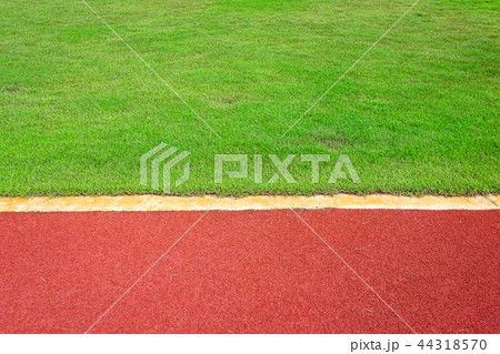 White lines of stadium and texture of running 44318570