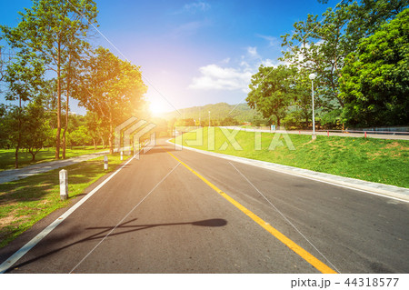 Along road landscape view Mountain blue sky 44318577