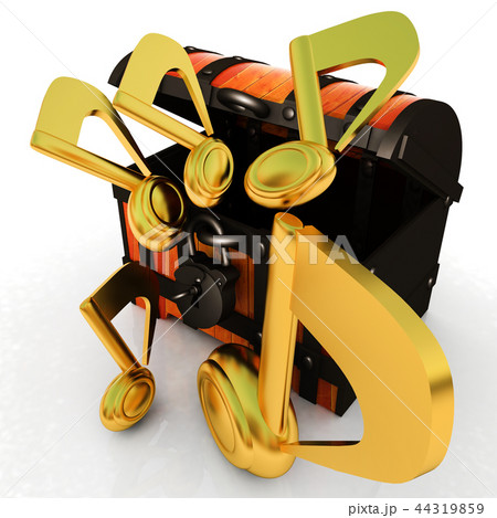 Music note around chest. 3d render 44319859