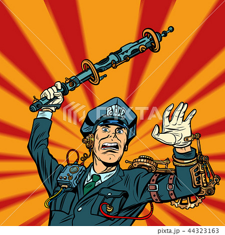cyberpunk police violence, COP officer beat a baton 44323163