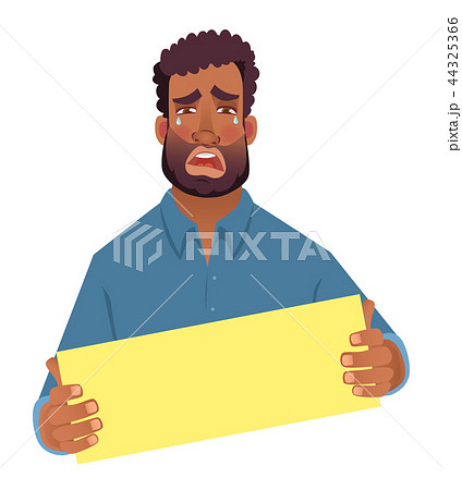 African man holding blank card 44325366