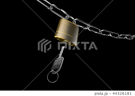 防犯イメージ（南京錠タイプ）黒バック 44326181