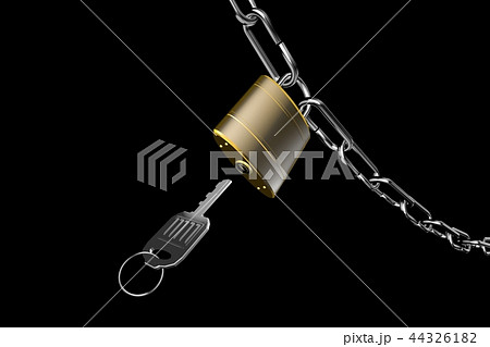 防犯イメージ（南京錠タイプ）黒バック 44326182