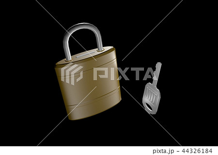 防犯イメージ（南京錠タイプ）黒バック 44326184