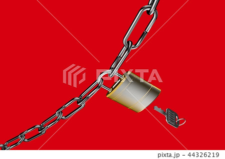 防犯イメージ（南京錠タイプ）赤バック 44326219