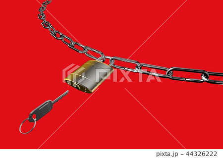 防犯イメージ（南京錠タイプ）赤バック 44326222