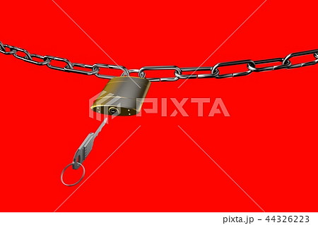 防犯イメージ（南京錠タイプ）赤バック 44326223