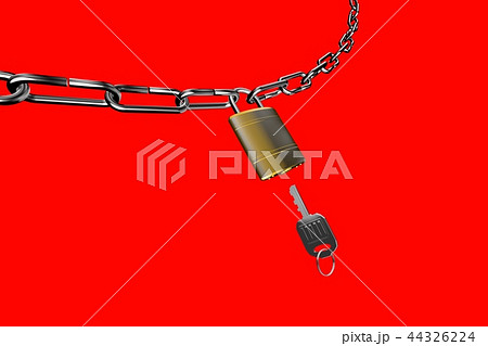 防犯イメージ（南京錠タイプ）赤バック 44326224