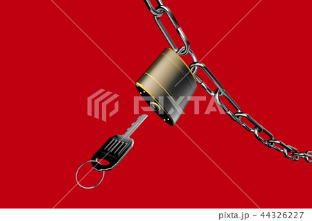 防犯イメージ（南京錠タイプ）赤バック 44326227