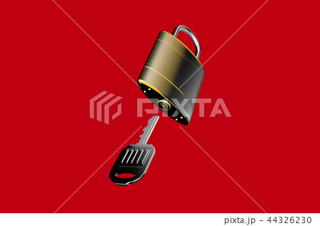 防犯イメージ（南京錠タイプ）赤バック 44326230