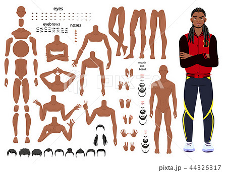 characters set for animation. parts of bodyのイラスト素材 [44326317] - PIXTA