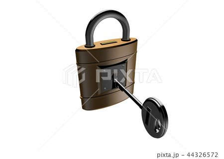 防犯イメージ（南京錠タイプ）白バック 44326572