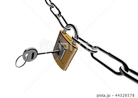 防犯イメージ（南京錠タイプ）白バック 44326578