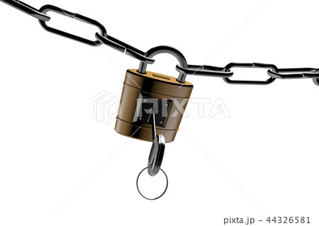 防犯イメージ（南京錠タイプ）白バック 44326581