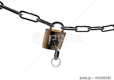 防犯イメージ（南京錠タイプ）白バック 44326582