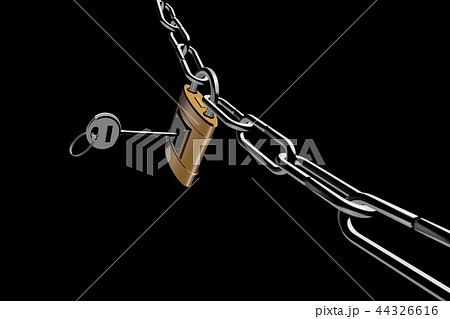 防犯イメージ（南京錠タイプ）黒バック 44326616