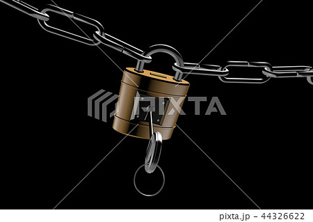 防犯イメージ（南京錠タイプ）黒バック 44326622