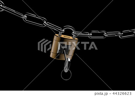 防犯イメージ（南京錠タイプ）黒バック 44326623