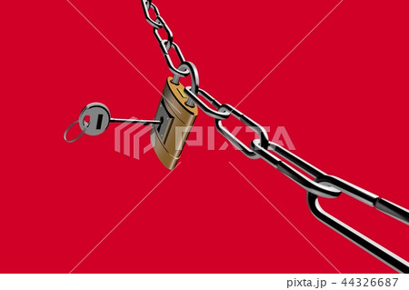防犯イメージ（南京錠タイプ）赤バック 44326687