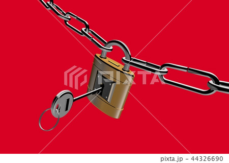 防犯イメージ（南京錠タイプ）赤バック 44326690