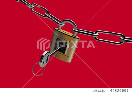 防犯イメージ（南京錠タイプ）赤バック 44326691