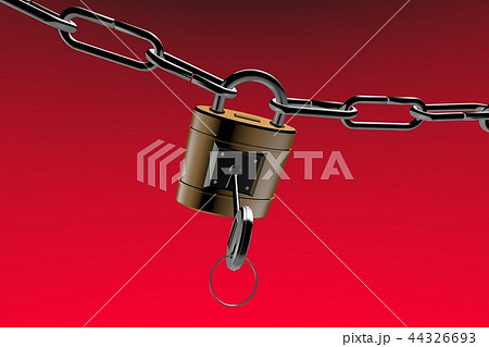 防犯イメージ（南京錠タイプ）赤バック 44326693