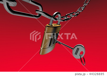 防犯イメージ（南京錠タイプ）赤バック 44326695