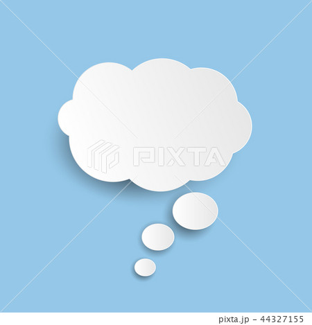 Abstract white cloud icon isolated on blue background. Vector illustration 44327155