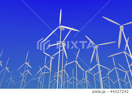 風力発電のイラストのイラスト素材