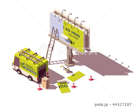 Vector isometric billboard fixing 44327287