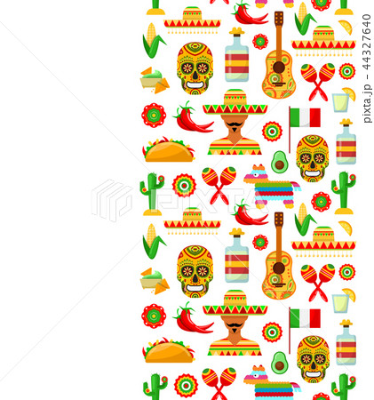 pattern with traditional Mexican attributes 44327640