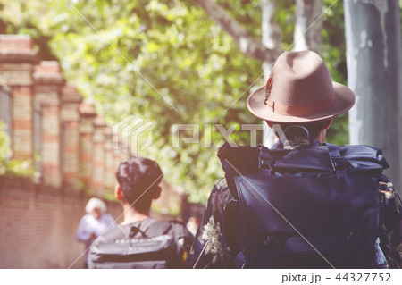 Group backpack of people young man  44327752