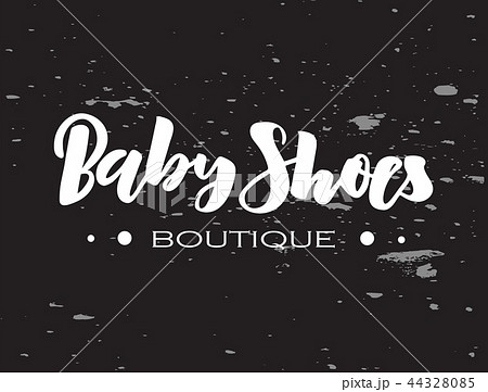 Hand lettering Baby Shoes boutique on chalkboard. Modern Calligraphy Hand lettering Baby Shoes boutique on chalkboard. Modern Calligraphy 44328085