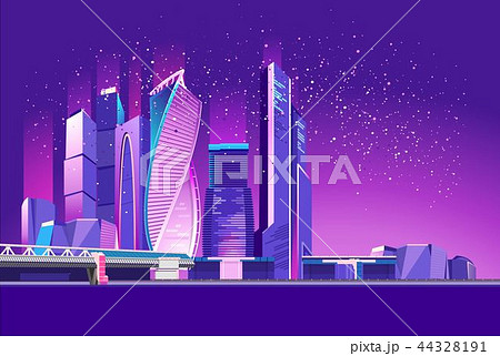 Moscow city neon 44328191