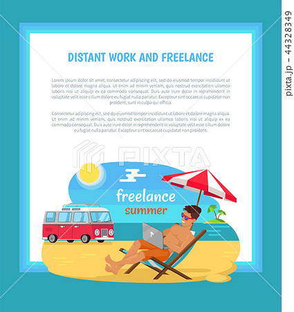 Distant Work and Freelance Poster Freelancer Man 44328349