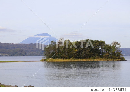 秋の珍小島と羊蹄山（洞爺湖 44328631