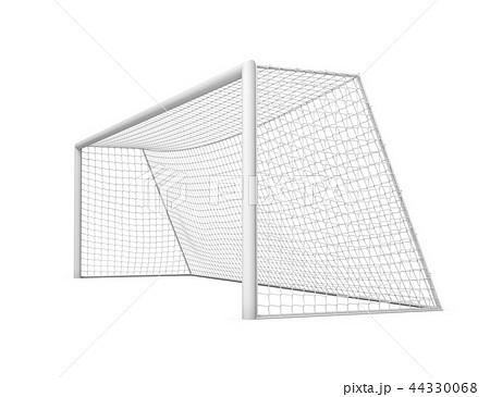 3d rendering of white empty football gates isolated on a white background. 3d rendering of white empty football gates isolated on a white background. 44330068