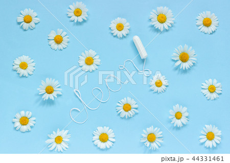 CLEAN thread hygienic tampon chamomile on blue CLEAN thread hygienic tampon chamomile on blue 44331461